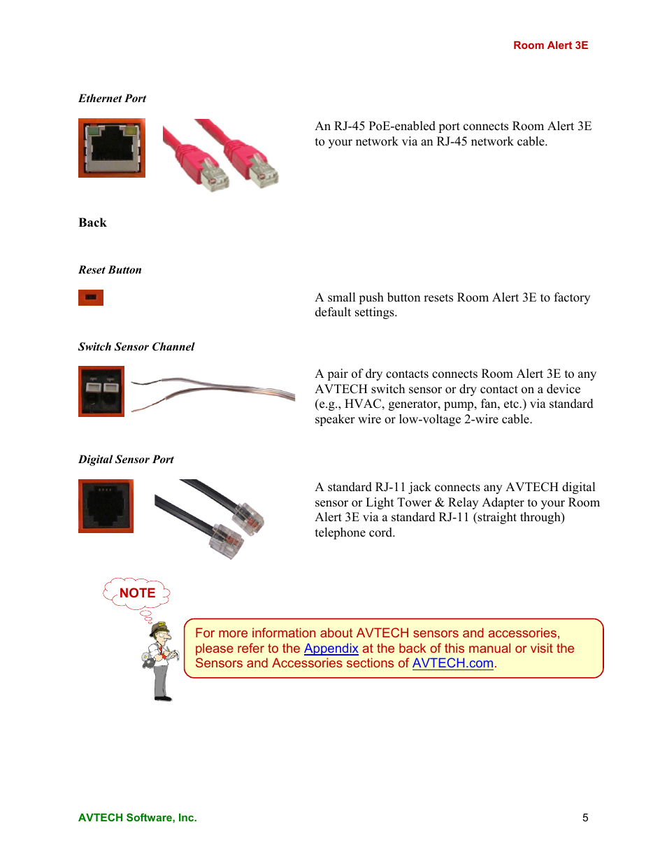 AVTECH Room Alert 3E Monitor (RA3E-ES0-BAS) User Manual | Page 9 / 48