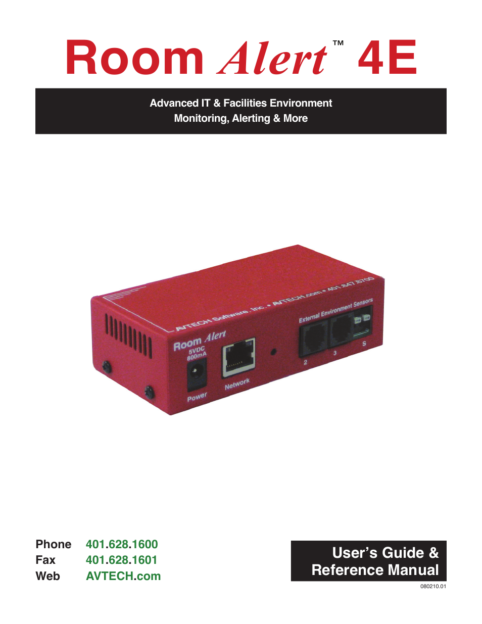 AVTECH Room Alert 4ER Monitor (RA4E-ES1-RAS) User Manual | 32 pages