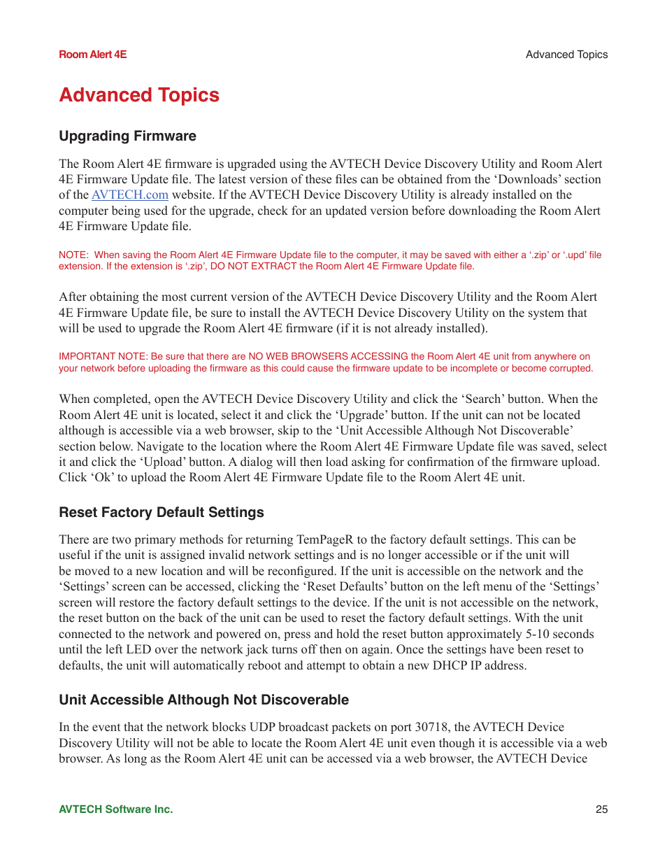 Advanced topics | AVTECH Room Alert 4ER Monitor (RA4E-ES1-RAS) User Manual | Page 29 / 32