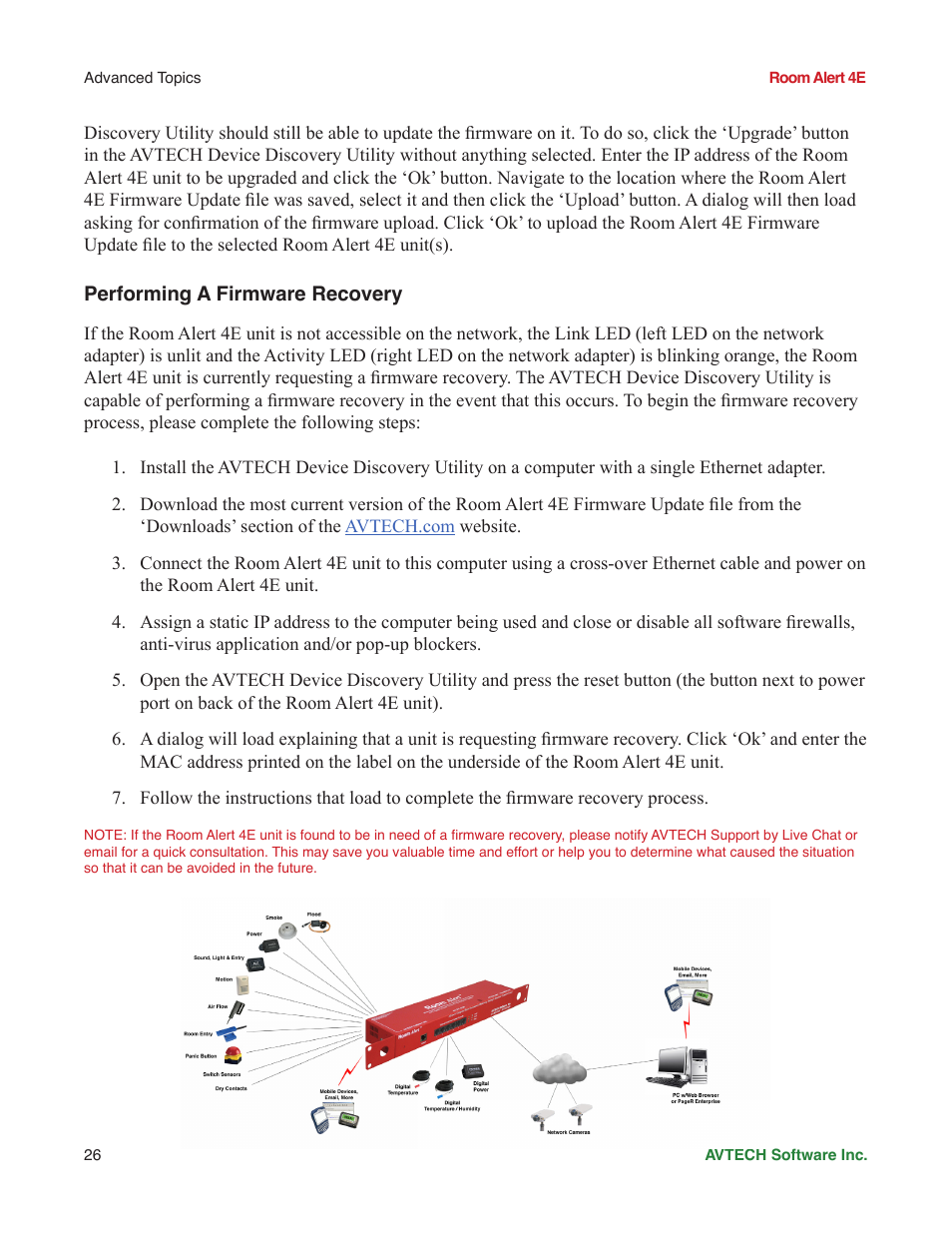 Performing a firmware recovery | AVTECH Room Alert 4ER Monitor (RA4E-ES1-RAS) User Manual | Page 30 / 32