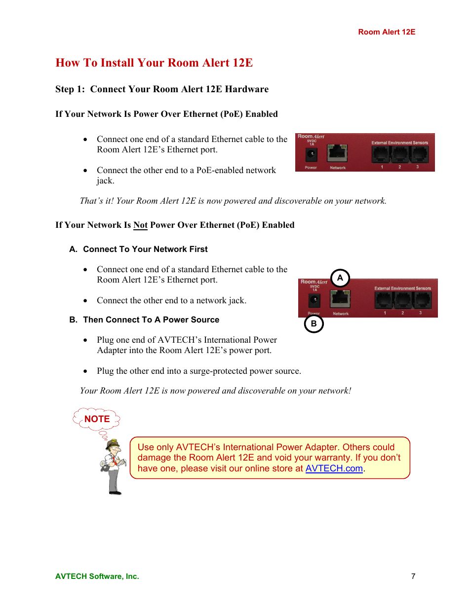 How to install your room alert 12e | AVTECH Room Alert 12ER Monitor (RA12E-TH1-RAS) User Manual | Page 11 / 56