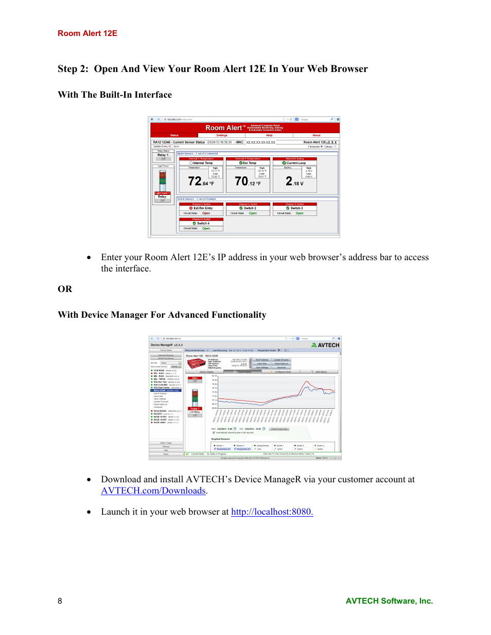 AVTECH Room Alert 12ER Monitor (RA12E-TH1-RAS) User Manual | Page 12 / 56