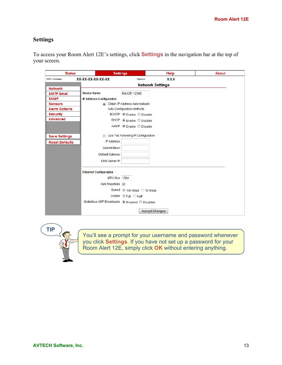 AVTECH Room Alert 12ER Monitor (RA12E-TH1-RAS) User Manual | Page 17 / 56