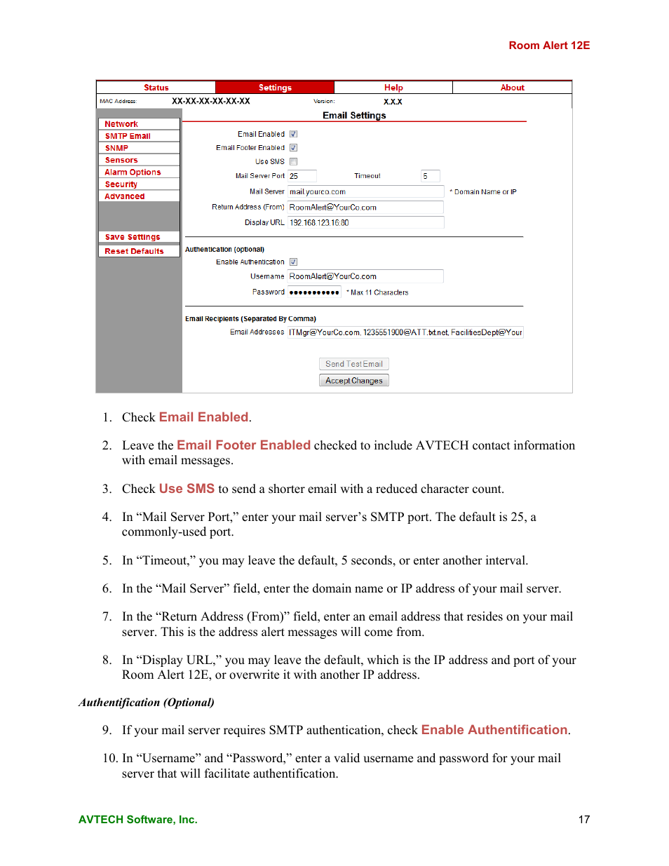 AVTECH Room Alert 12ER Monitor (RA12E-TH1-RAS) User Manual | Page 21 / 56