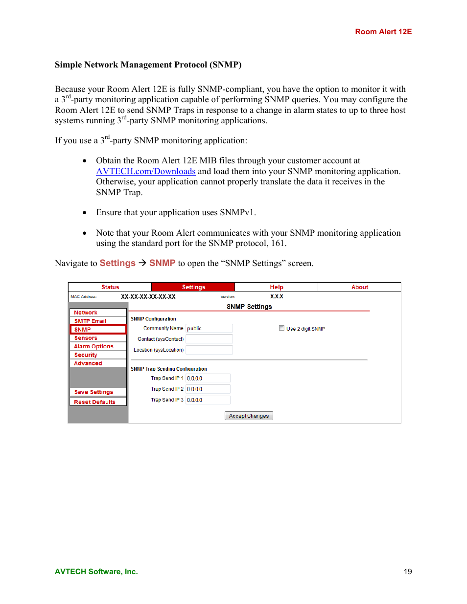 AVTECH Room Alert 12ER Monitor (RA12E-TH1-RAS) User Manual | Page 23 / 56