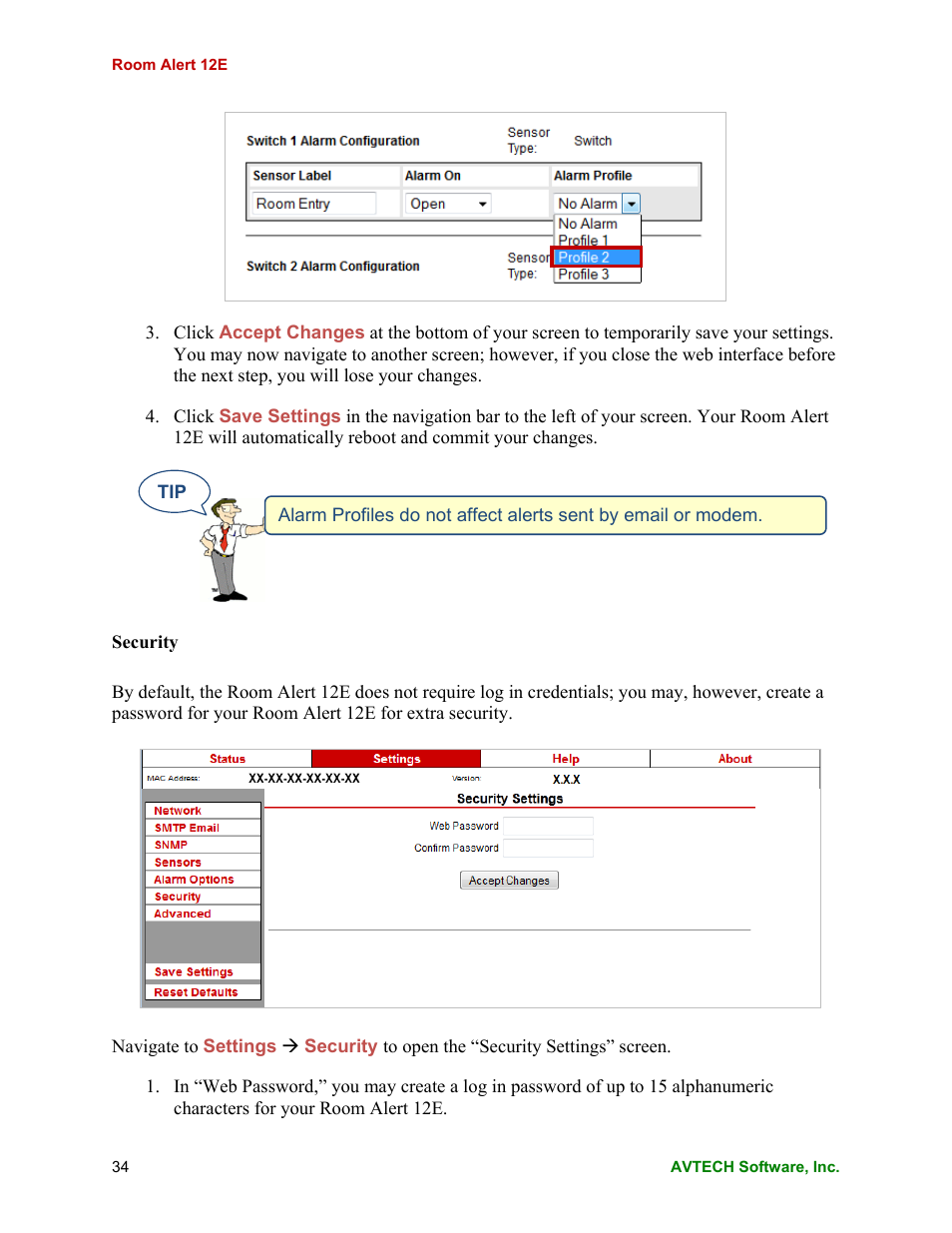 AVTECH Room Alert 12ER Monitor (RA12E-TH1-RAS) User Manual | Page 38 / 56