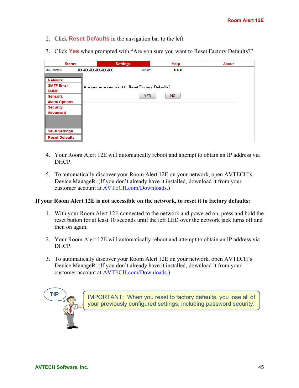 AVTECH Room Alert 12ER Monitor (RA12E-TH1-RAS) User Manual | Page 49 / 56