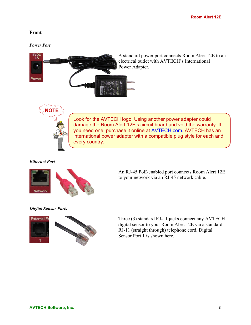 AVTECH Room Alert 12ER Monitor (RA12E-TH1-RAS) User Manual | Page 9 / 56