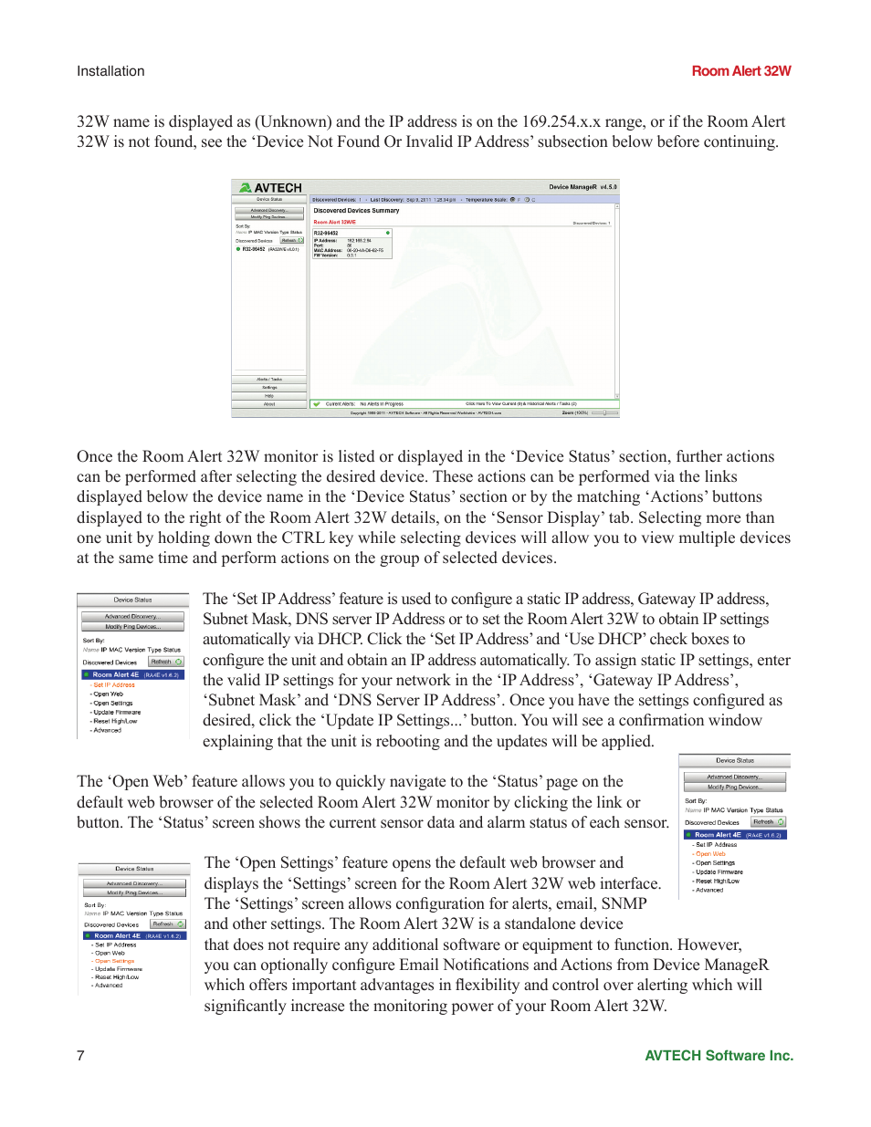 AVTECH Room Alert 32W Monitor (RA32W-WS1-RAS) User Manual | Page 12 / 40