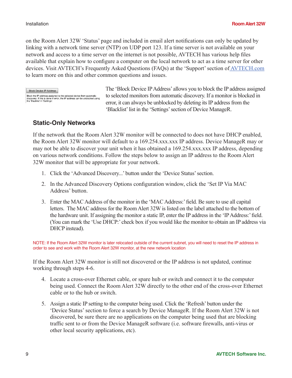 Static-only networks | AVTECH Room Alert 32W Monitor (RA32W-WS1-RAS) User Manual | Page 14 / 40