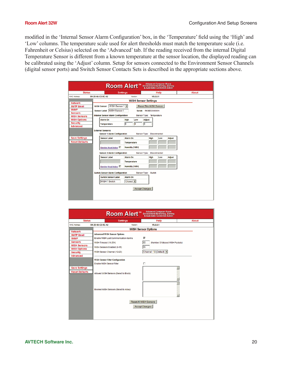 AVTECH Room Alert 32W Monitor (RA32W-WS1-RAS) User Manual | Page 25 / 40