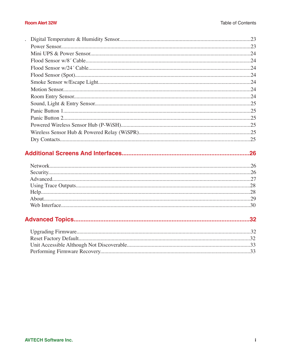 AVTECH Room Alert 32W Monitor (RA32W-WS1-RAS) User Manual | Page 5 / 40