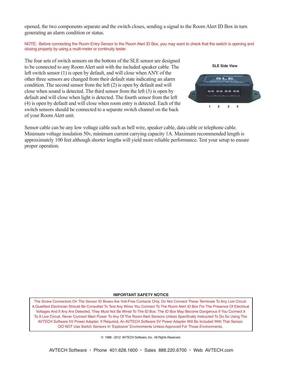 AVTECH Sound, Light & Entry Sensor (RMA-SLE-SEN) User Manual | Page 2 / 2