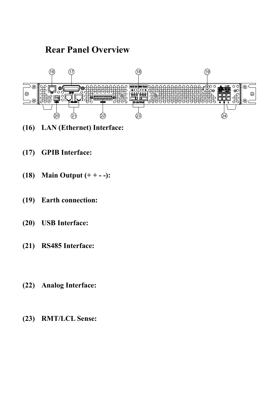 3 rear panel overview, Rear panel overview | B&K Precision XLN60026 - Manual User Manual | Page 126 / 207