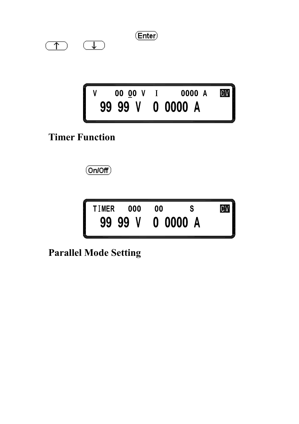 11 timer function, 12 parallel mode setting, Timer function | Parallel mode setting | B&K Precision XLN60026 - Manual User Manual | Page 130 / 207