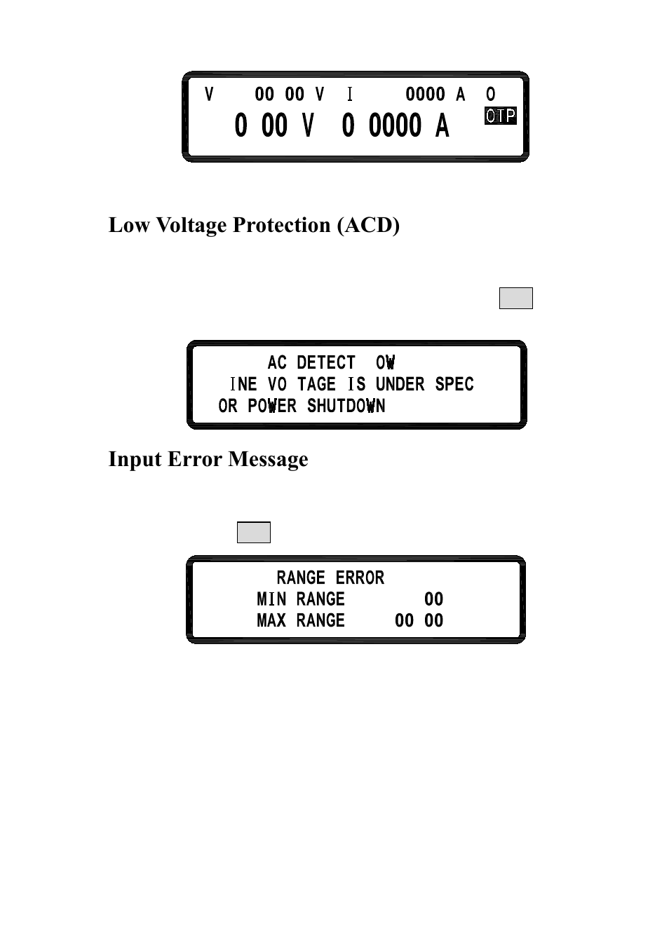 7 low voltage protection (acd), 8 input error message, Low voltage protection (acd) | Input error message | B&K Precision XLN60026 - Manual User Manual | Page 156 / 207