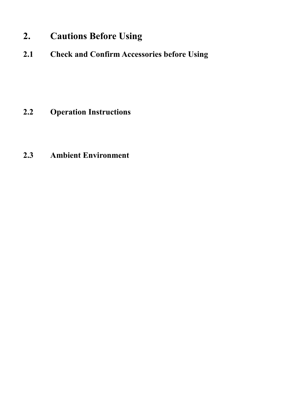 Cautions before using, Check and confirm accessories before using, Operation instructions | Ambient environment | B&K Precision XLN60026 - Manual User Manual | Page 16 / 207