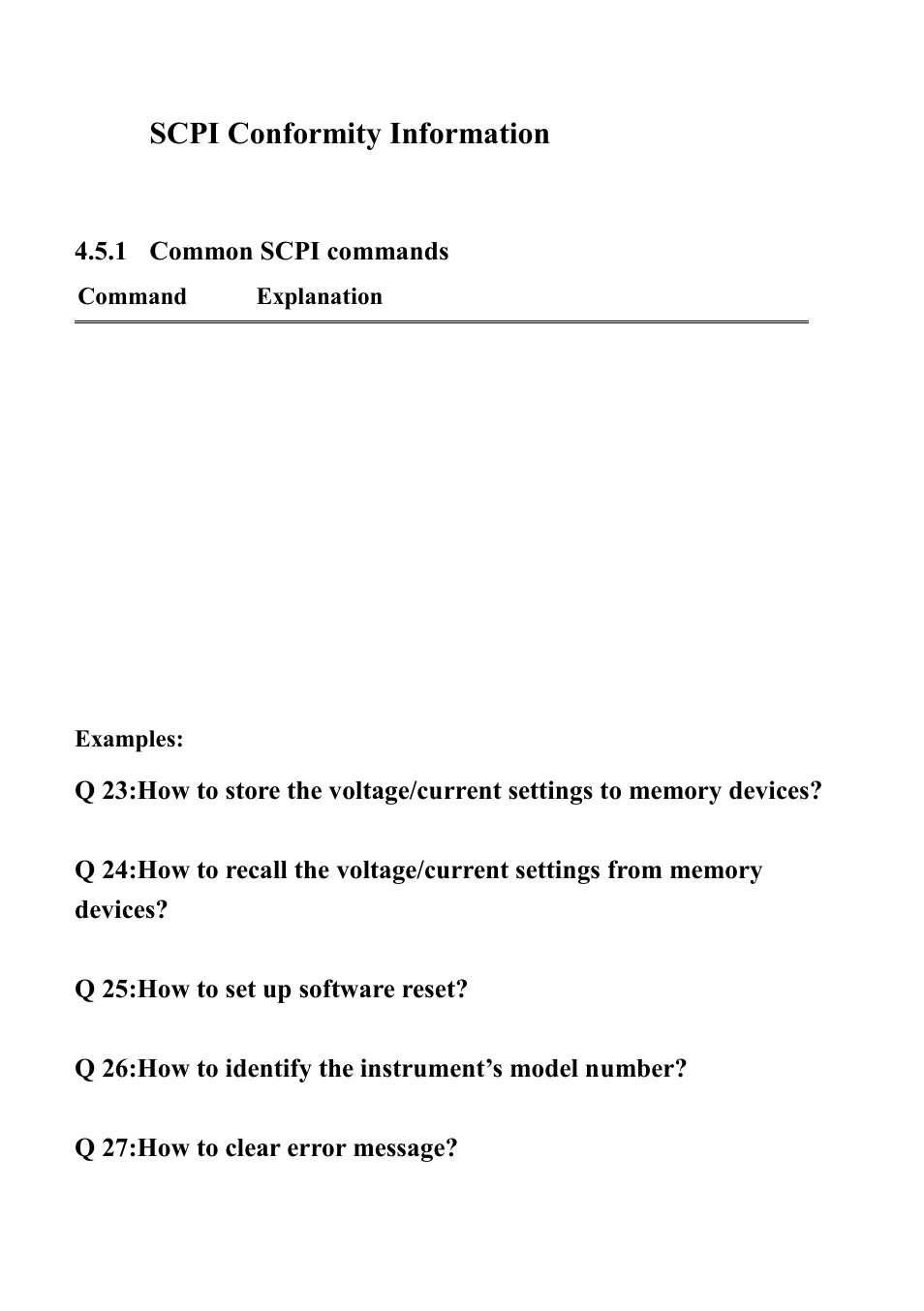 5 scpi conformity information, 1 common scpi commands, Scpi conformity information | Common scpi commands | B&K Precision XLN60026 - Manual User Manual | Page 168 / 207