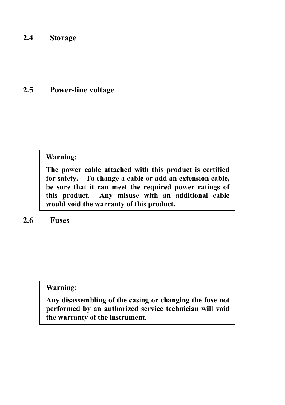 Storage, Power-line voltage, Fuses | B&K Precision XLN60026 - Manual User Manual | Page 17 / 207