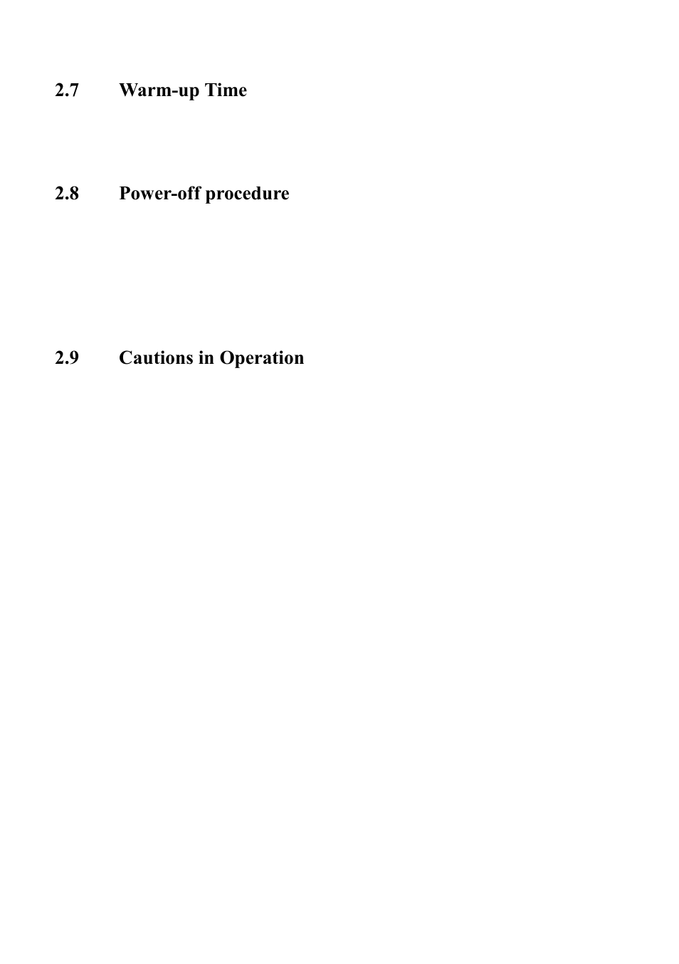 Warm-up time, Power-off procedure, Cautions in operation | B&K Precision XLN60026 - Manual User Manual | Page 18 / 207