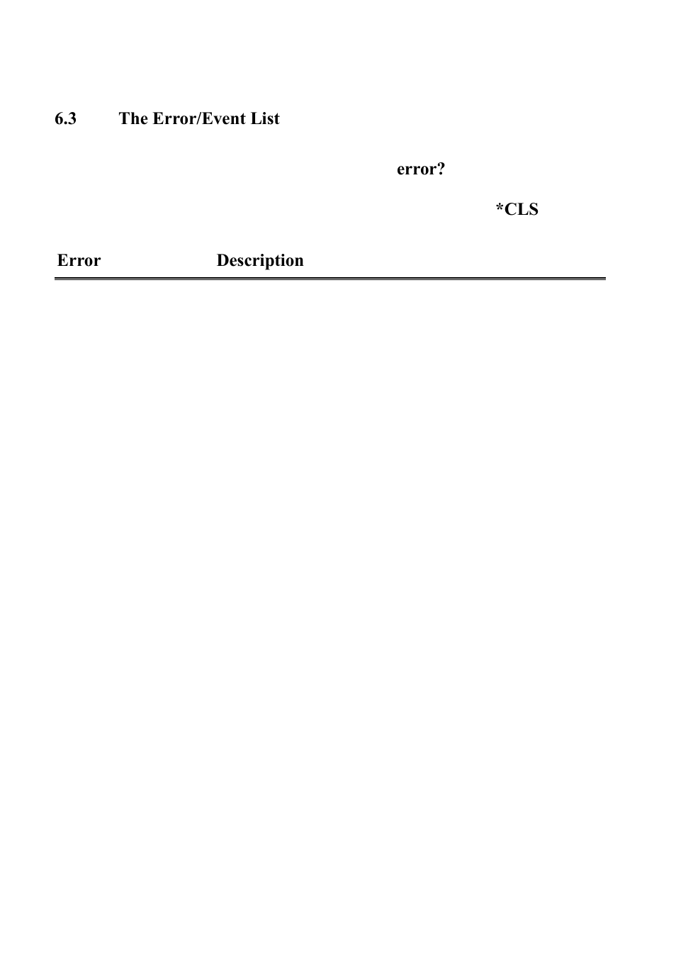 The error/event list | B&K Precision XLN60026 - Manual User Manual | Page 65 / 207