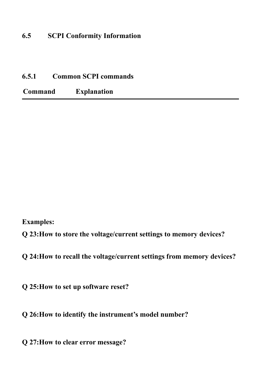 Scpi conformity information, Common scpi commands | B&K Precision XLN60026 - Manual User Manual | Page 69 / 207