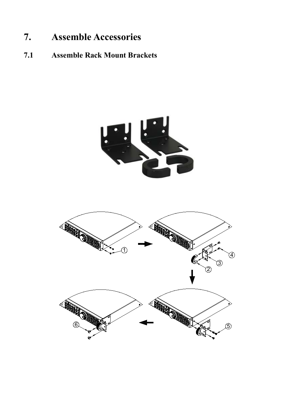 Assemble accessories, Assemble rack mount brackets, Step 1 step 3 | Step 2 step 4 | B&K Precision XLN60026 - Manual User Manual | Page 86 / 207