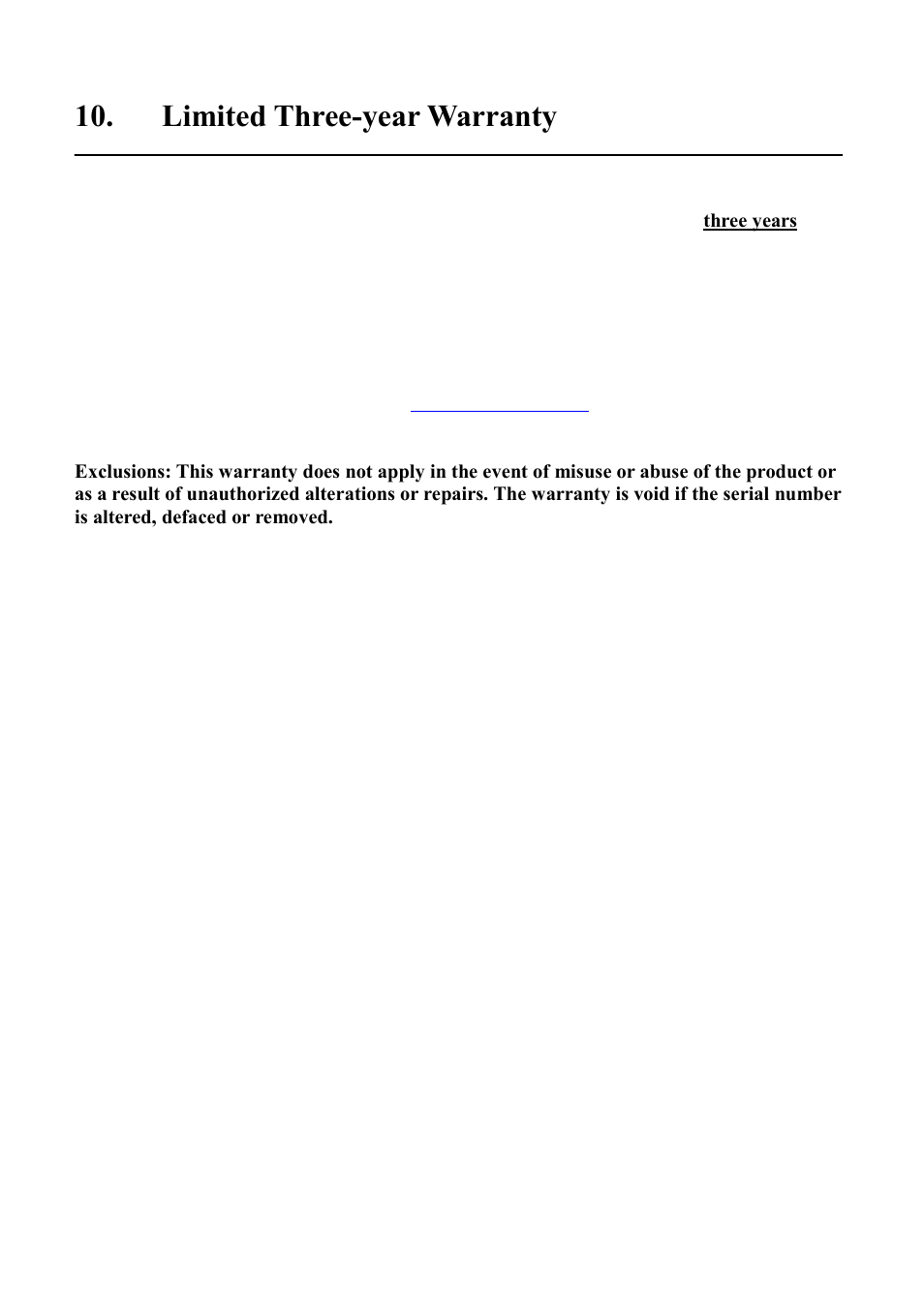 Limited three-year warranty | B&K Precision XLN60026 - Manual User Manual | Page 92 / 207