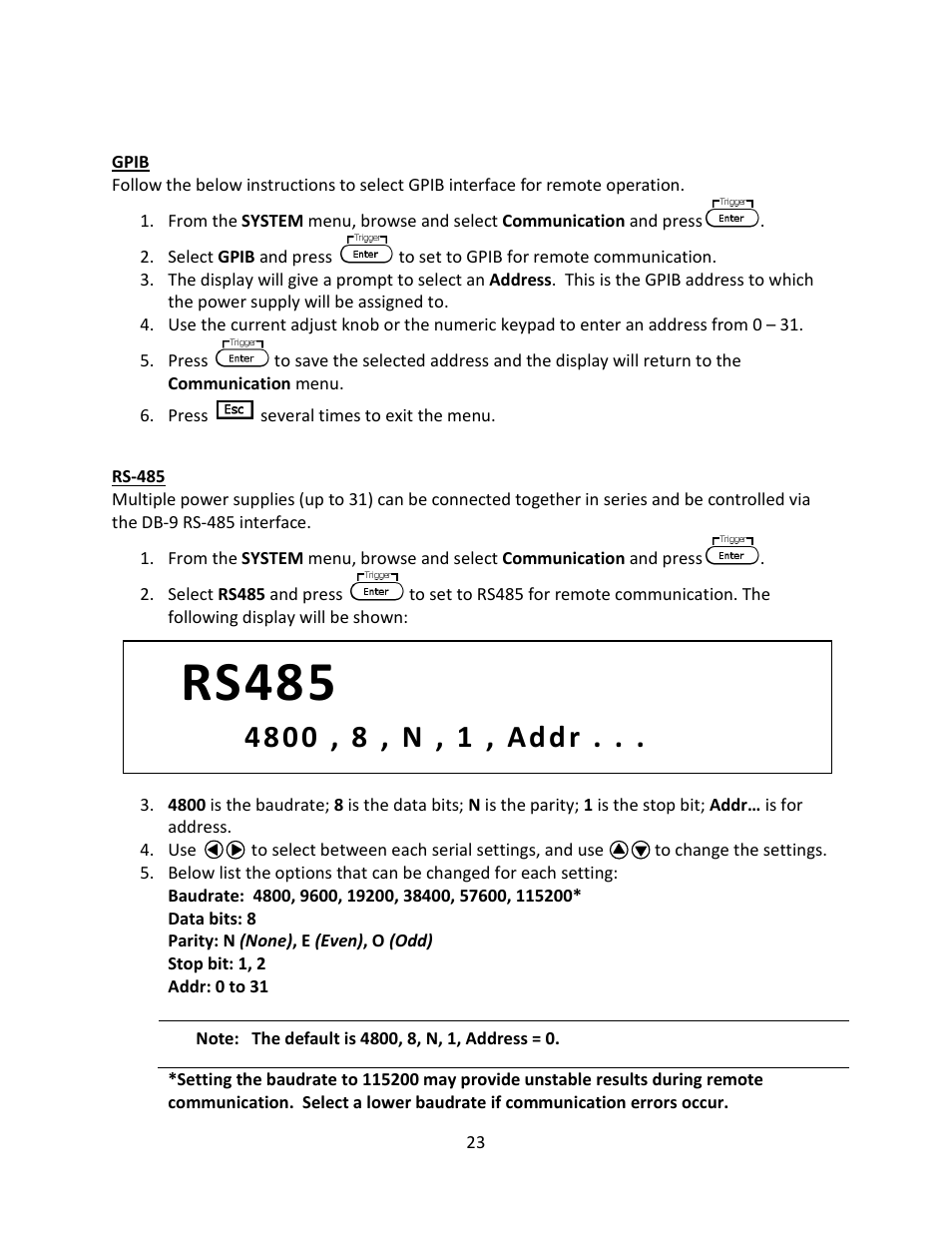 Gpib, Rs-485, Rs485 | B&K Precision 9116 - Manual User Manual | Page 36 / 74