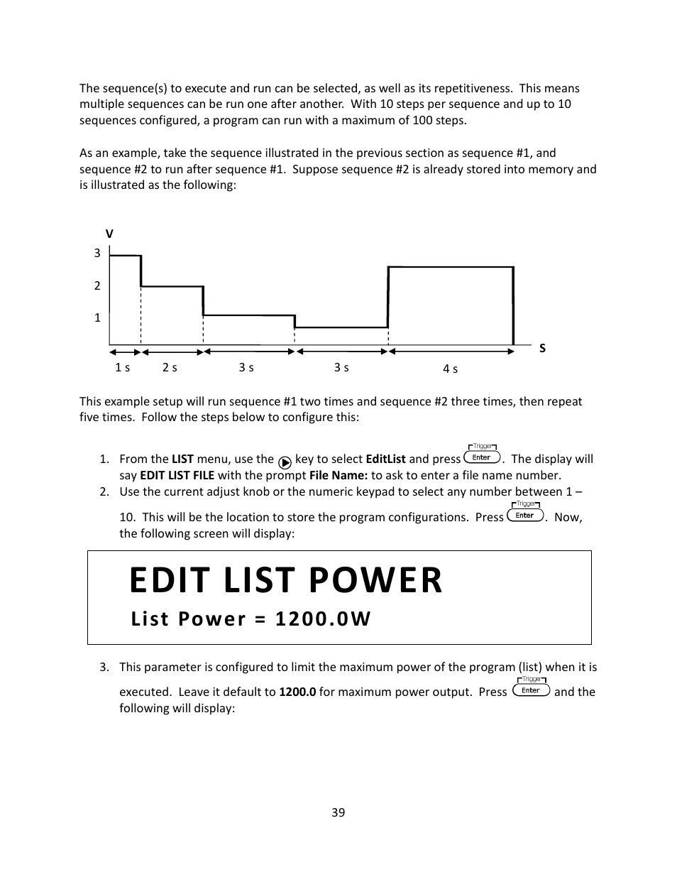 Edit list power | B&K Precision 9116 - Manual User Manual | Page 52 / 74