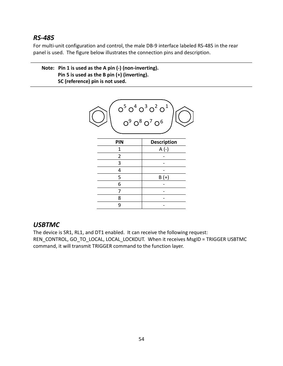 Rs-485, Usbtmc | B&K Precision 9116 - Manual User Manual | Page 67 / 74