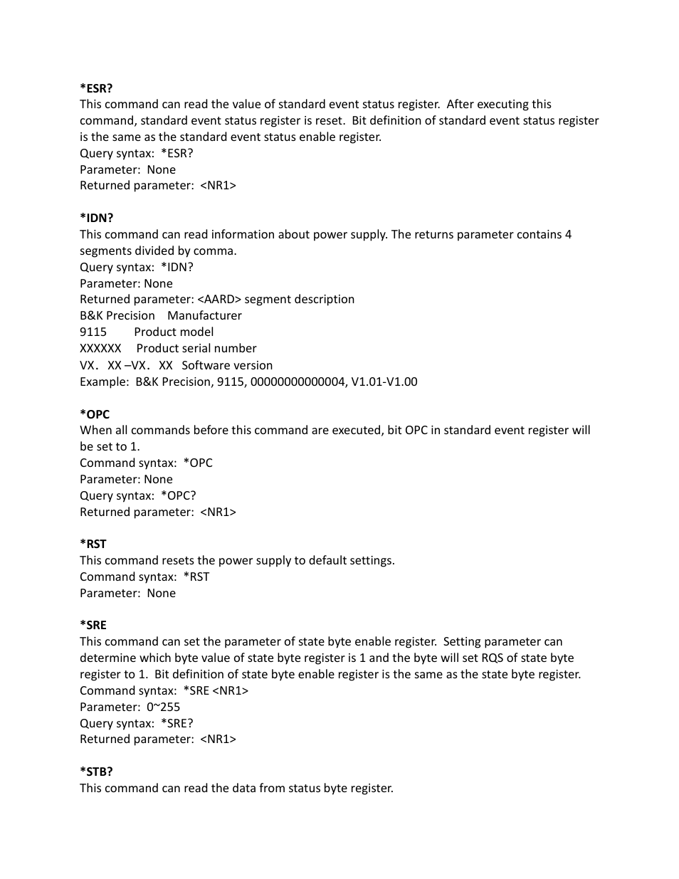 B&K Precision 9116 - Programming Manual User Manual | Page 7 / 23