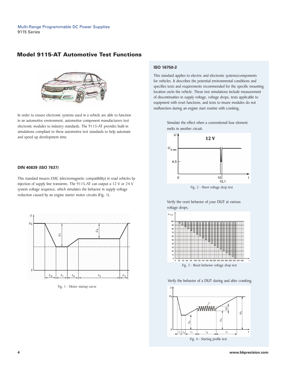 Model 9115-at automotive test functions | B&K Precision 9115 Series - Datasheet User Manual | Page 4 / 5