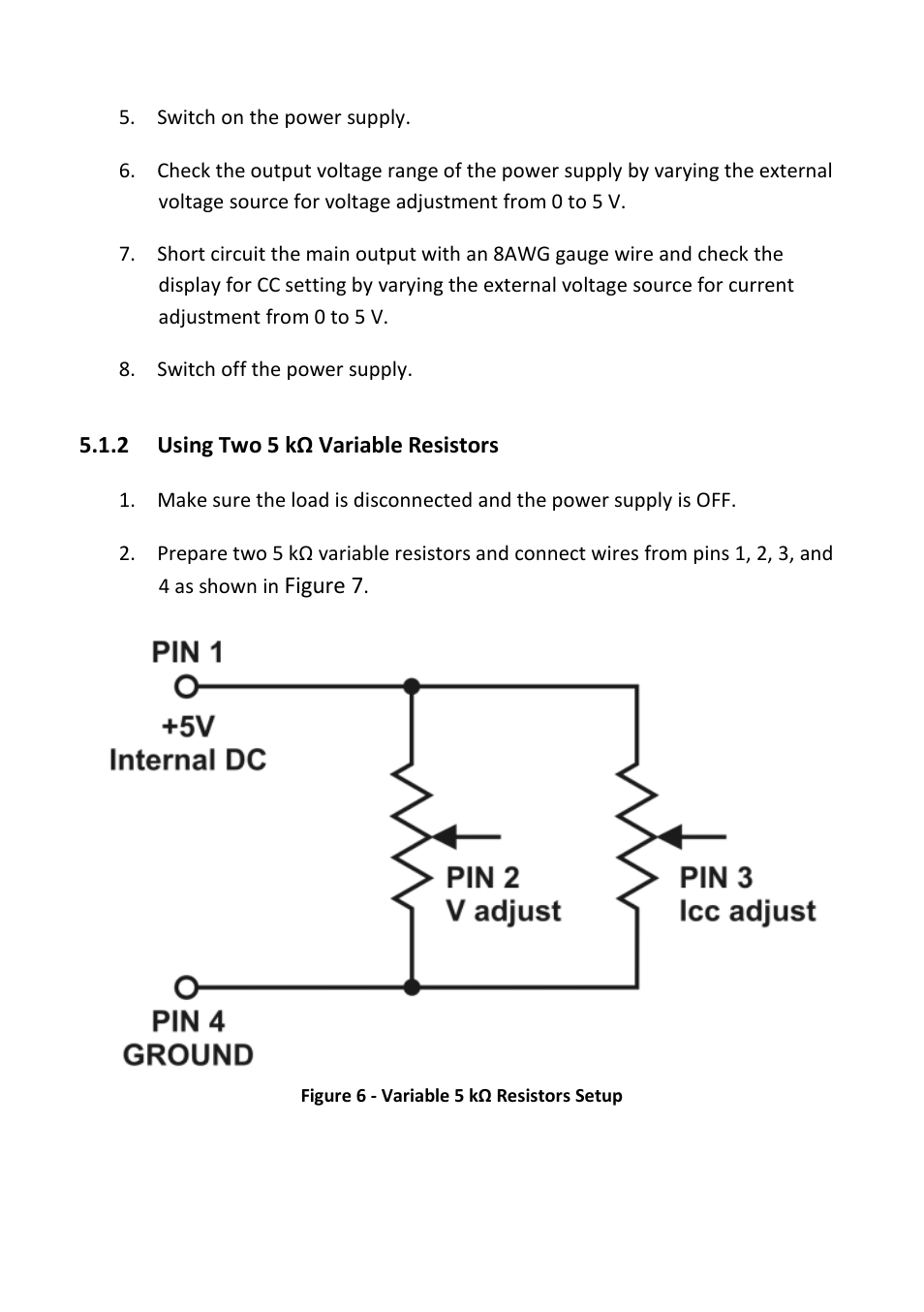 2 using two 5 kω variable resistors, Using two 5 kω variable resistors | B&K Precision 1688B - Manual User Manual | Page 21 / 42