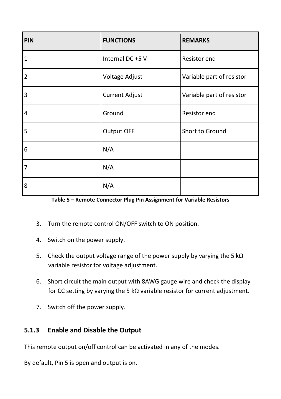 3 enable and disable the output, Enable and disable the output | B&K Precision 1688B - Manual User Manual | Page 22 / 42
