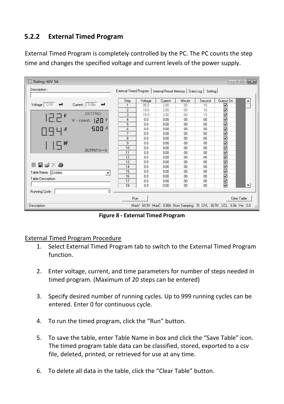 2 external timed program, External timed program | B&K Precision 1688B - Manual User Manual | Page 24 / 42