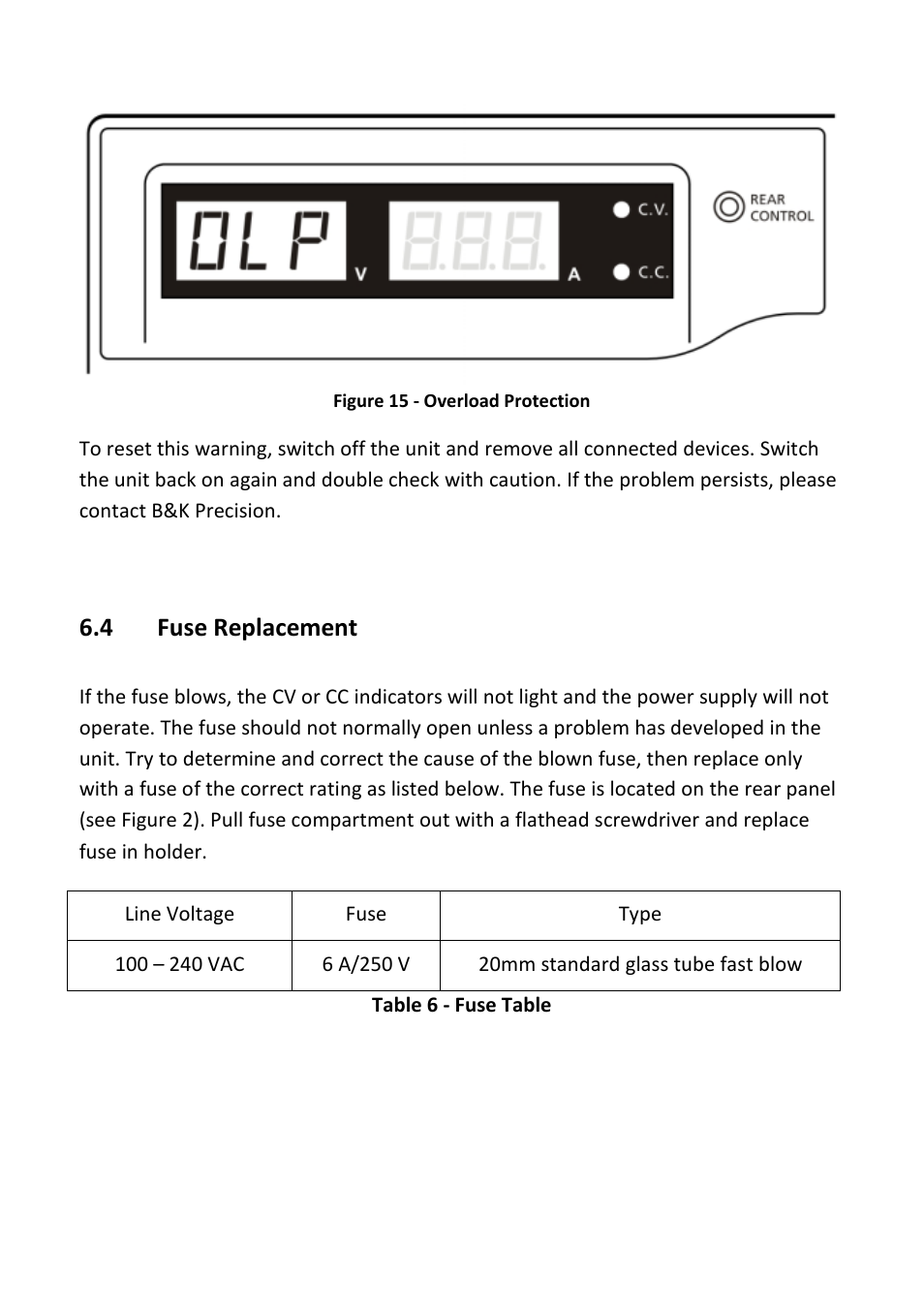 4 fuse replacement, Fuse replacement | B&K Precision 1688B - Manual User Manual | Page 35 / 42