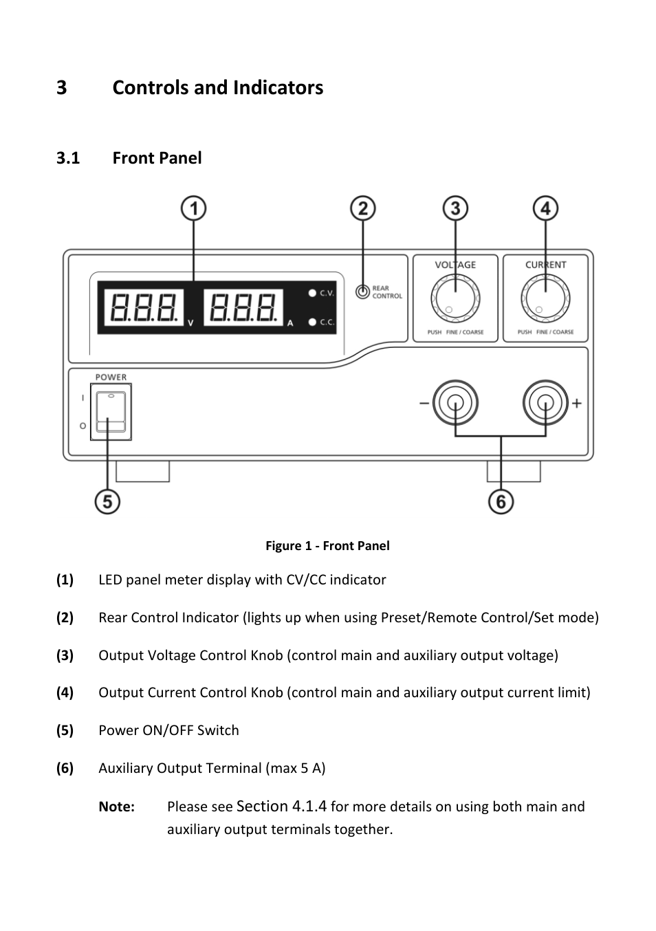 3 controls and indicators, 1 front panel, Controls and indicators | Front panel, 3controls and indicators | B&K Precision 1688B - Manual User Manual | Page 9 / 42