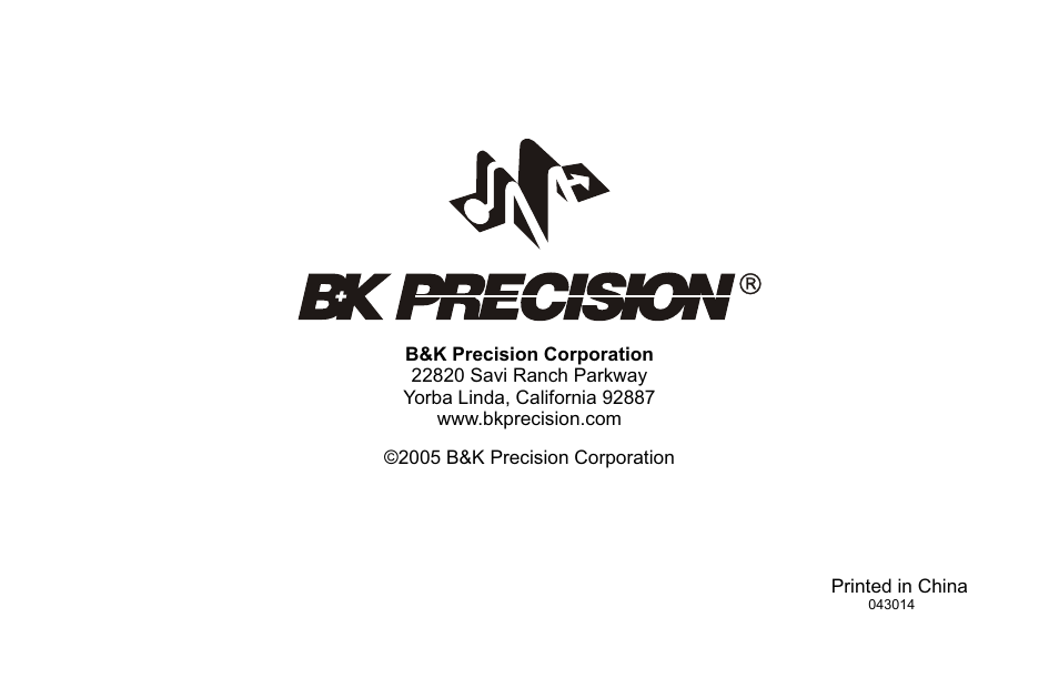 頁面 22 | B&K Precision 1671A - Manual User Manual | Page 22 / 22