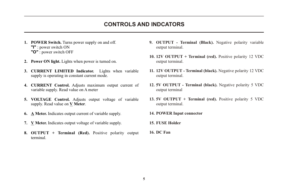 頁面 11, Controls and indcators | B&K Precision 1670A - Manual User Manual | Page 11 / 22
