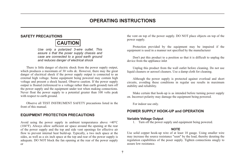 頁面 13, Operating instructions, Caution | B&K Precision 1670A - Manual User Manual | Page 13 / 22