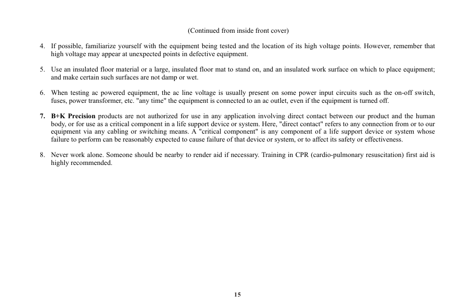 頁面 21 | B&K Precision 1670A - Manual User Manual | Page 21 / 22