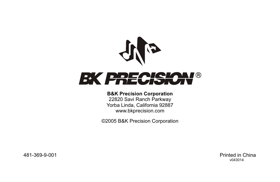 頁面 22 | B&K Precision 1670A - Manual User Manual | Page 22 / 22