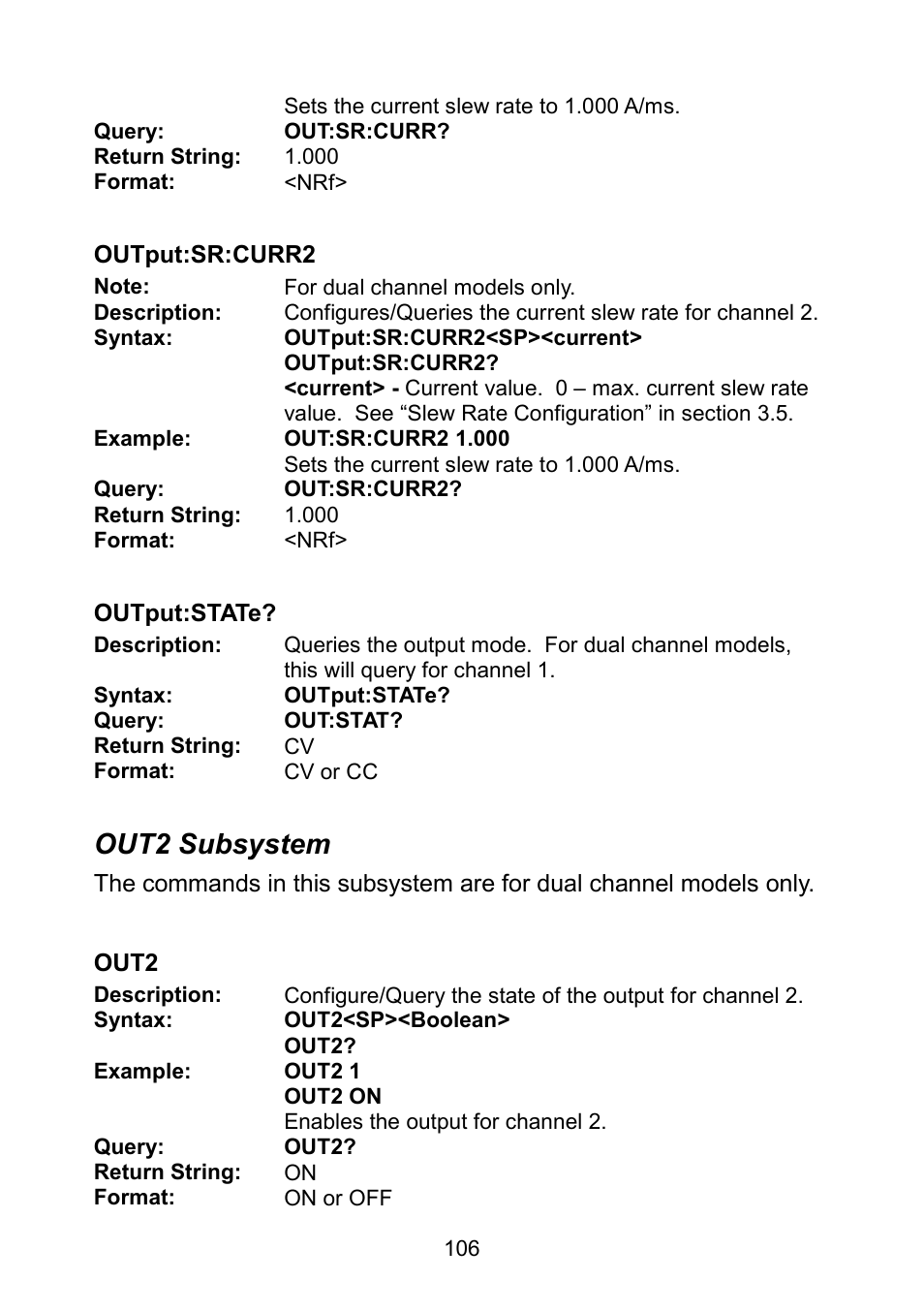 Out2 subsystem | B&K Precision 9171-9174 - Manual User Manual | Page 118 / 187