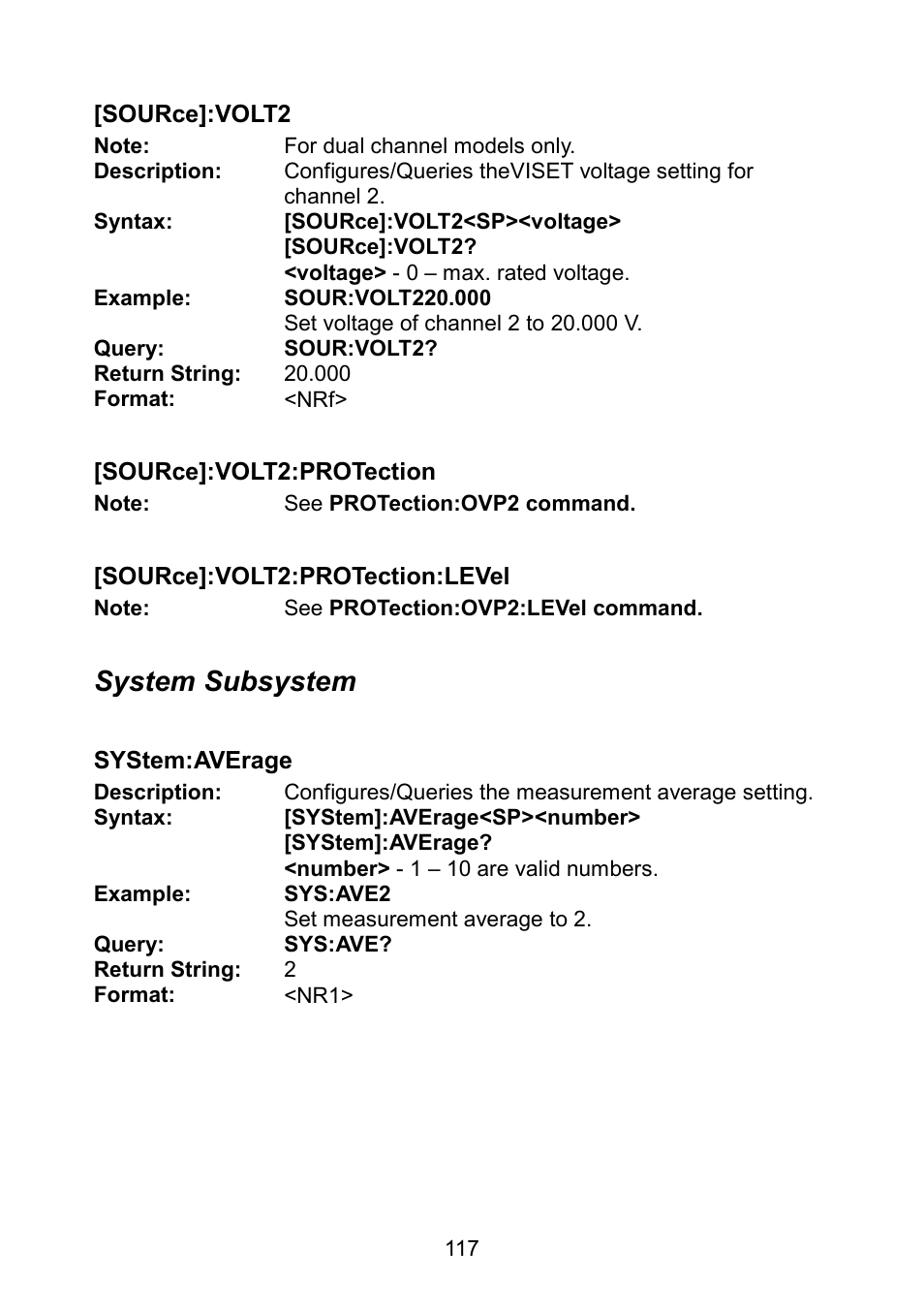 System subsystem | B&K Precision 9171-9174 - Manual User Manual | Page 129 / 187