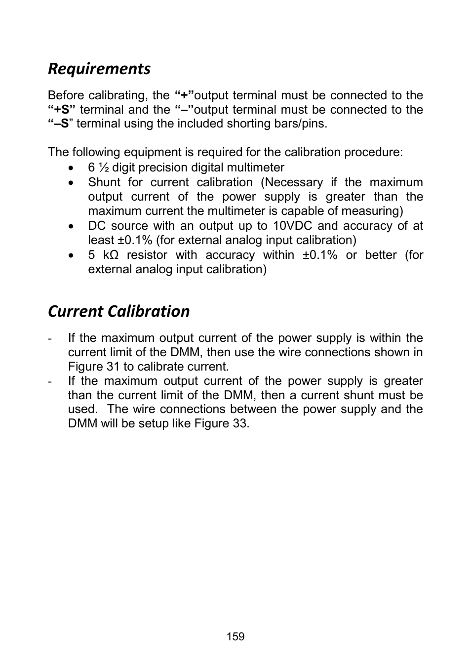 Requirements, Current calibration, Requirements current calibration | B&K Precision 9171-9174 - Manual User Manual | Page 171 / 187