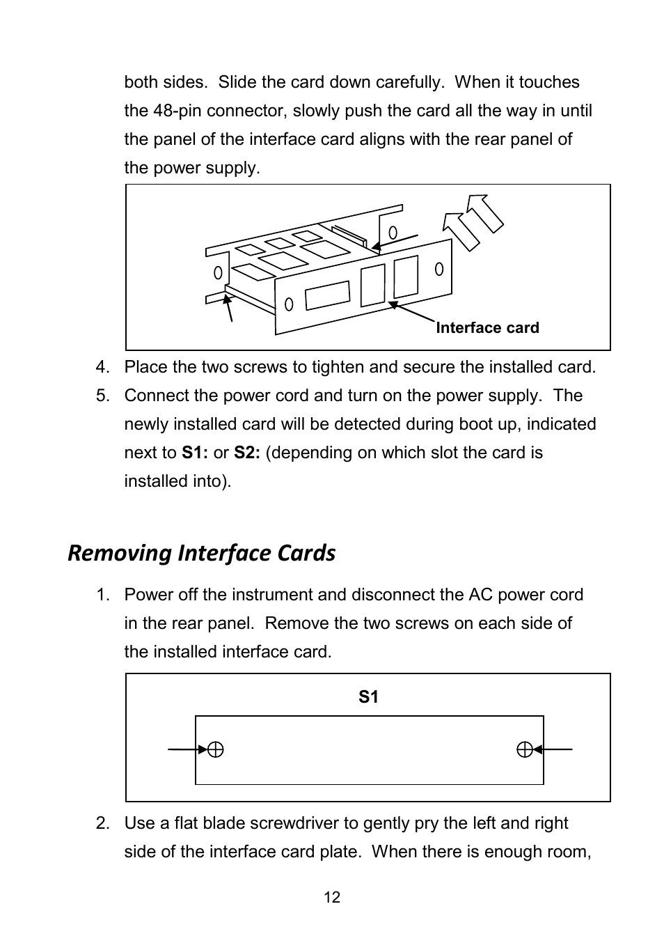 Removing interface cards | B&K Precision 9171-9174 - Manual User Manual | Page 24 / 187