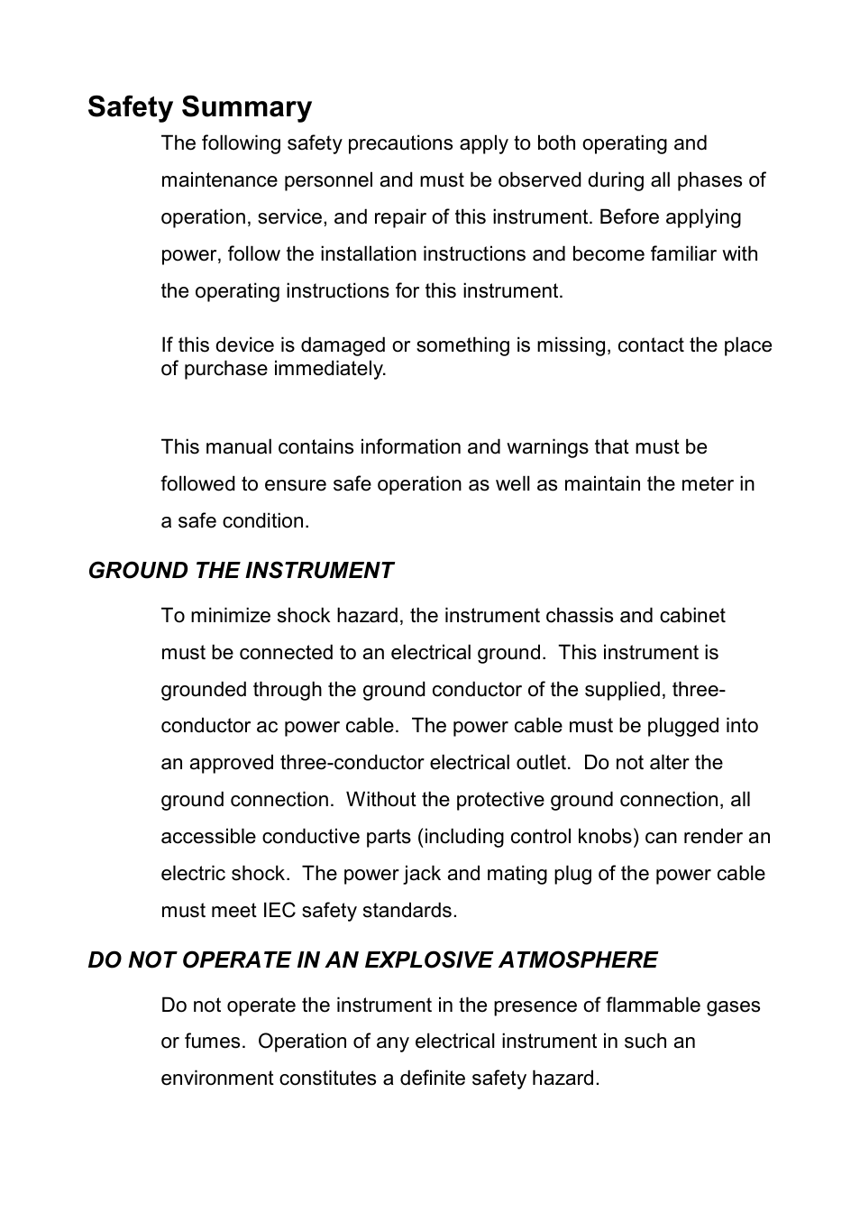 Safety summary | B&K Precision 9171-9174 - Manual User Manual | Page 3 / 187