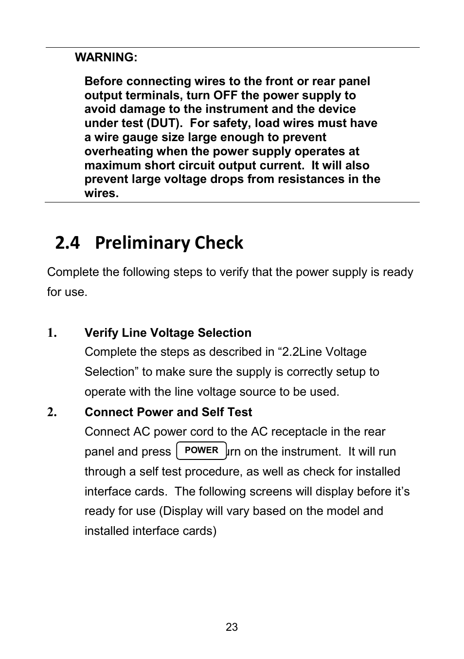 4 preliminary check, Preliminary check | B&K Precision 9171-9174 - Manual User Manual | Page 35 / 187