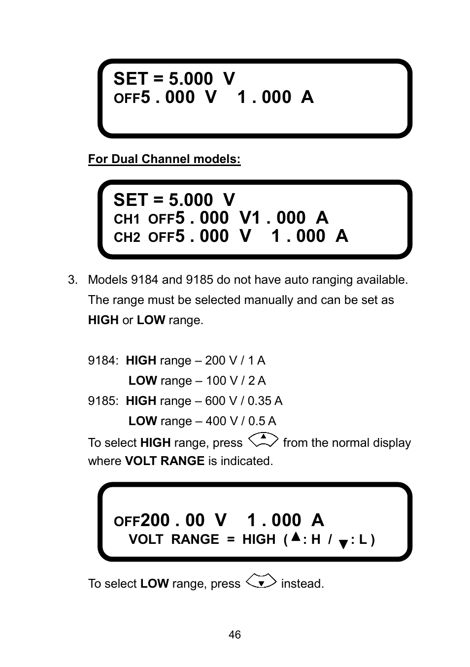 Set = 5.000 v | B&K Precision 9171-9174 - Manual User Manual | Page 58 / 187